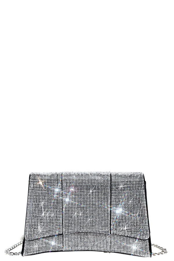 Fashion Square Curve Rhinestone Chic Crossbody Bag