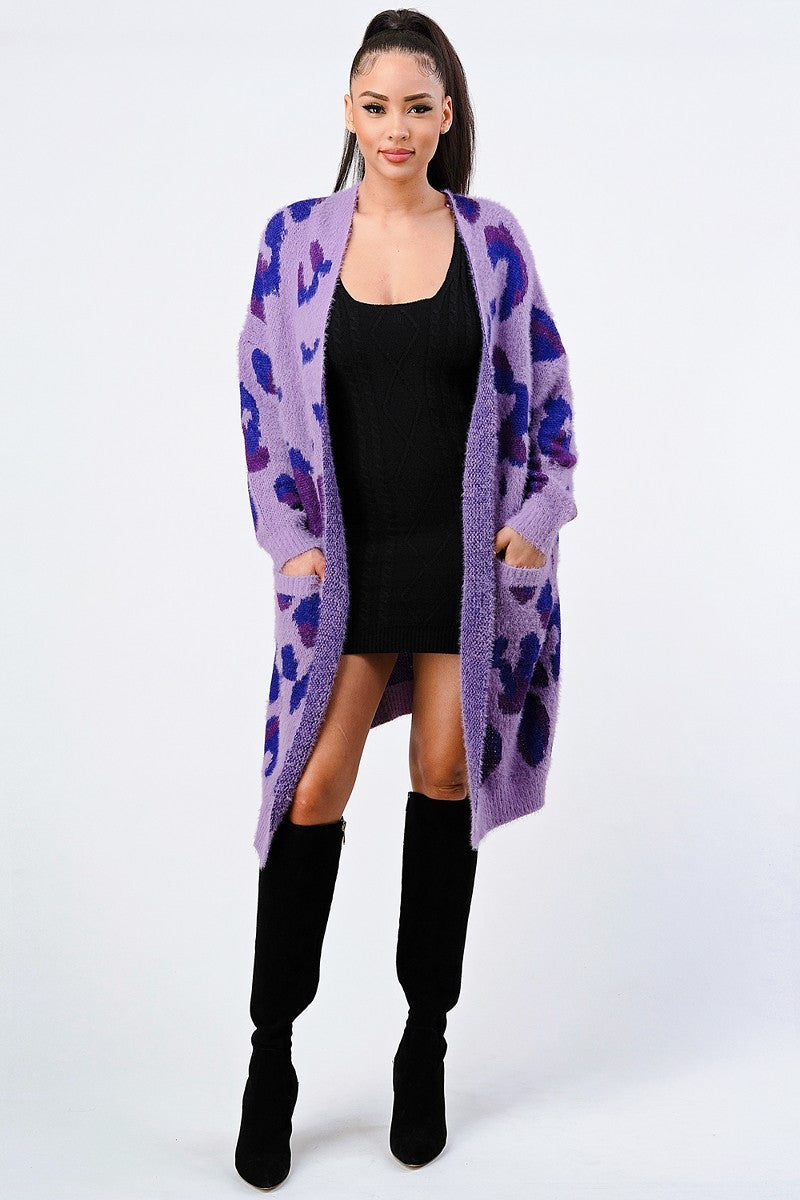 Leopard on sale fuzzy cardigan