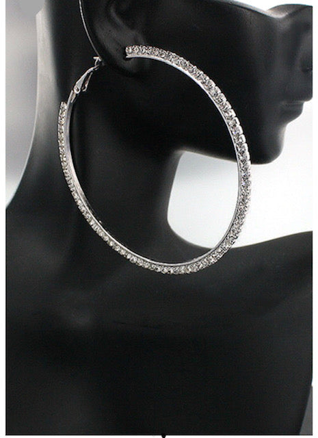 Rhinestone Hoop Earring