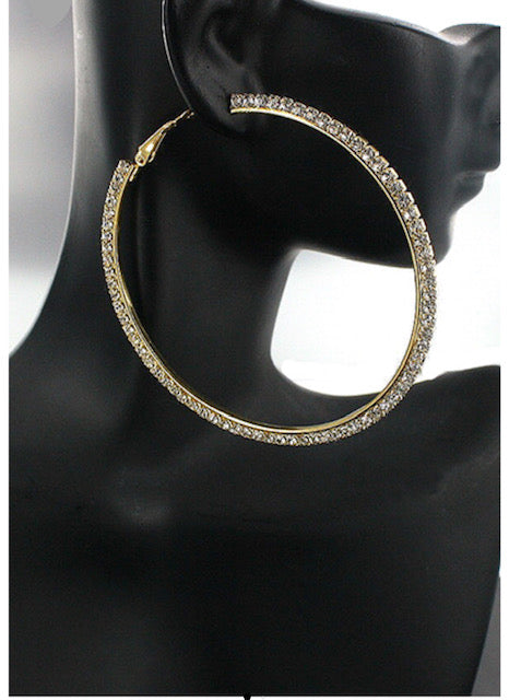 Rhinestone Hoop Earring