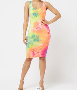 Multi Color Tie Dye Dress