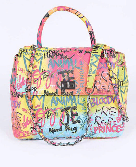 Graffiti Top Handle Shoulder Bag