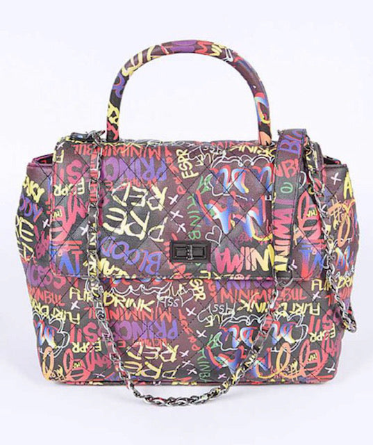 Graffiti Top Handle Shoulder Bag