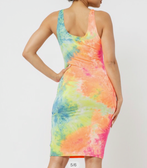 Multi Color Tie Dye Dress