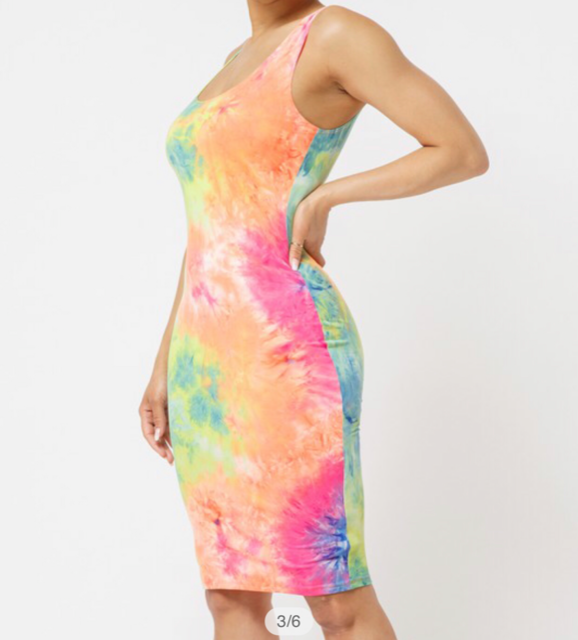 Multi Color Tie Dye Dress